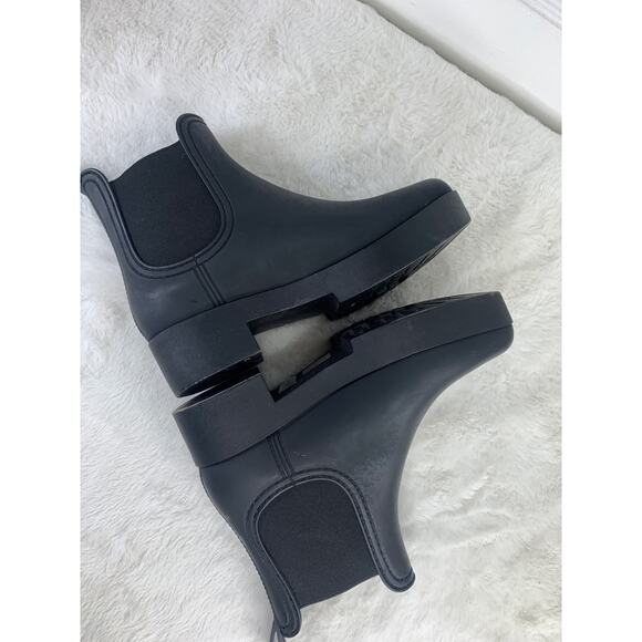 Jeffrey Campbell Black Rubber Chelsea Rain Boots Women’s Size 7 - Picture 4 of 8